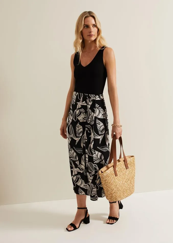 Ayana Printed Skirt Blackivory Women Phase Eight Skirts