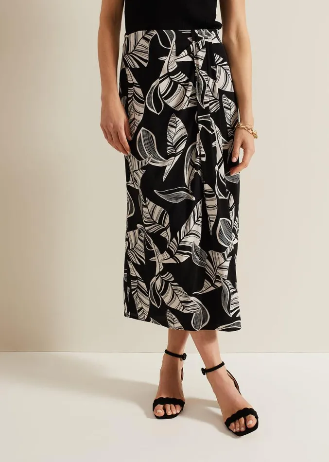 Ayana Printed Skirt Blackivory Women Phase Eight Skirts