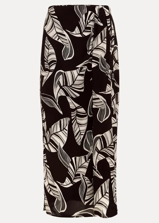 Ayana Printed Skirt Blackivory Women Phase Eight Skirts