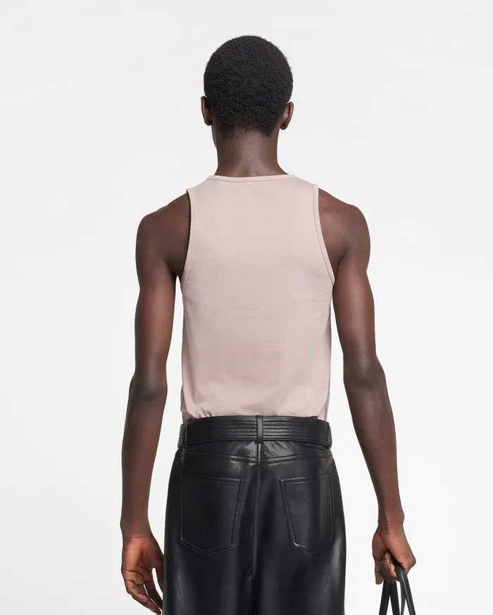 Aziz Organically Grown Cotton Tank Top Nut Men Nanushka Tops
