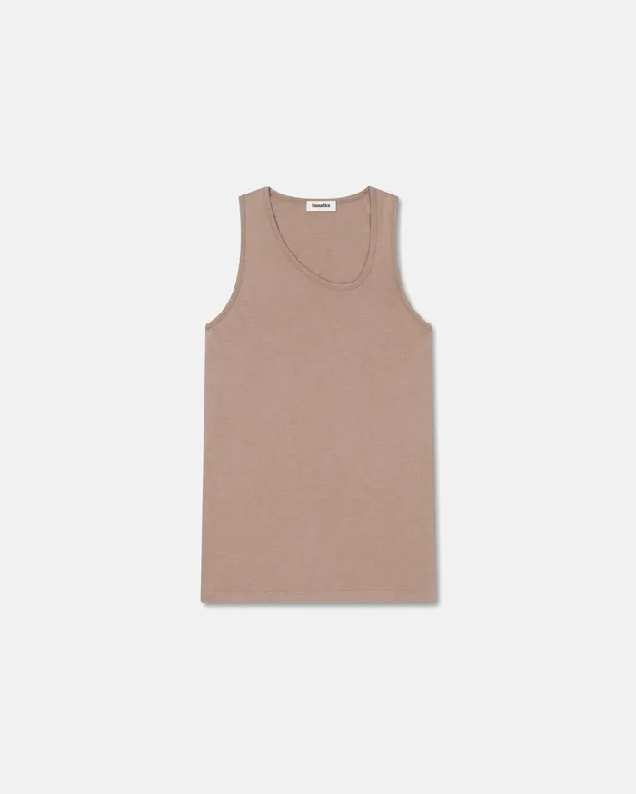 Aziz Organically Grown Cotton Tank Top Nut Men Nanushka Tops