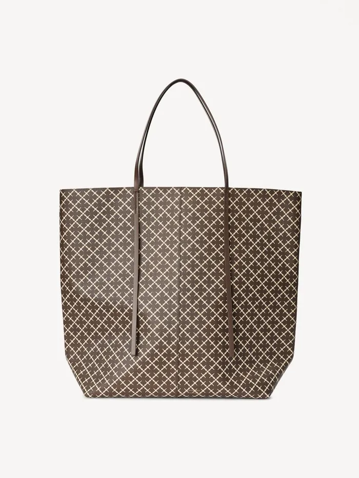 Bags Women By Malene Birger Abrille Printed Tote Bag Warm Brown