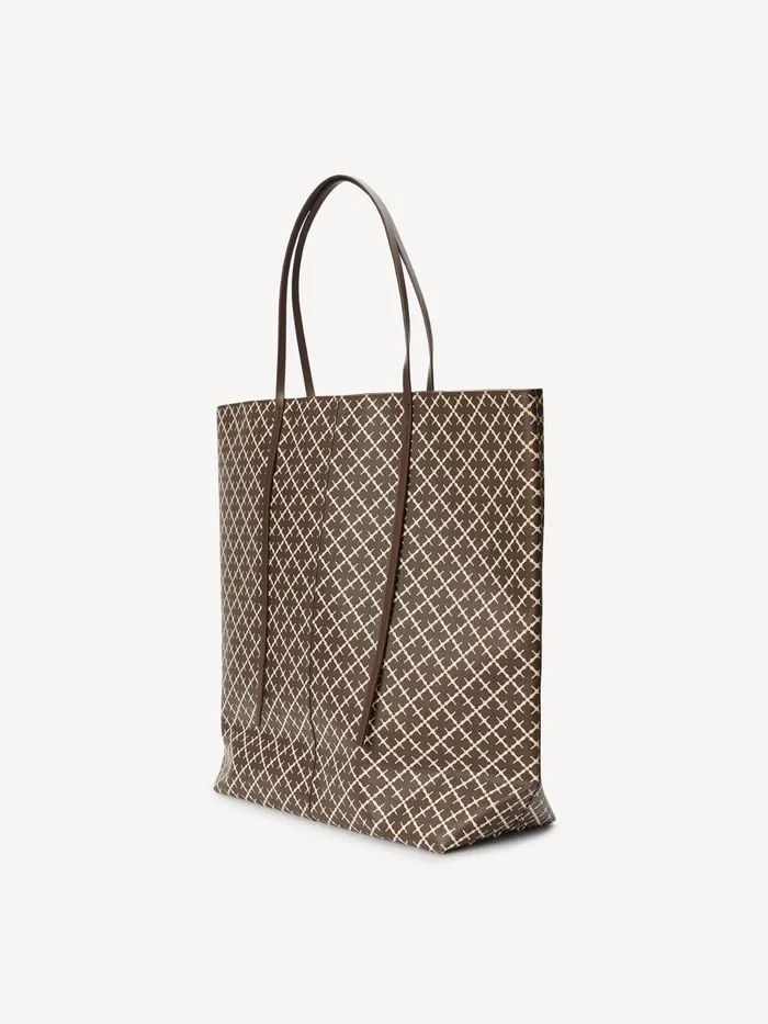 Bags Women By Malene Birger Abrille Printed Tote Bag Warm Brown