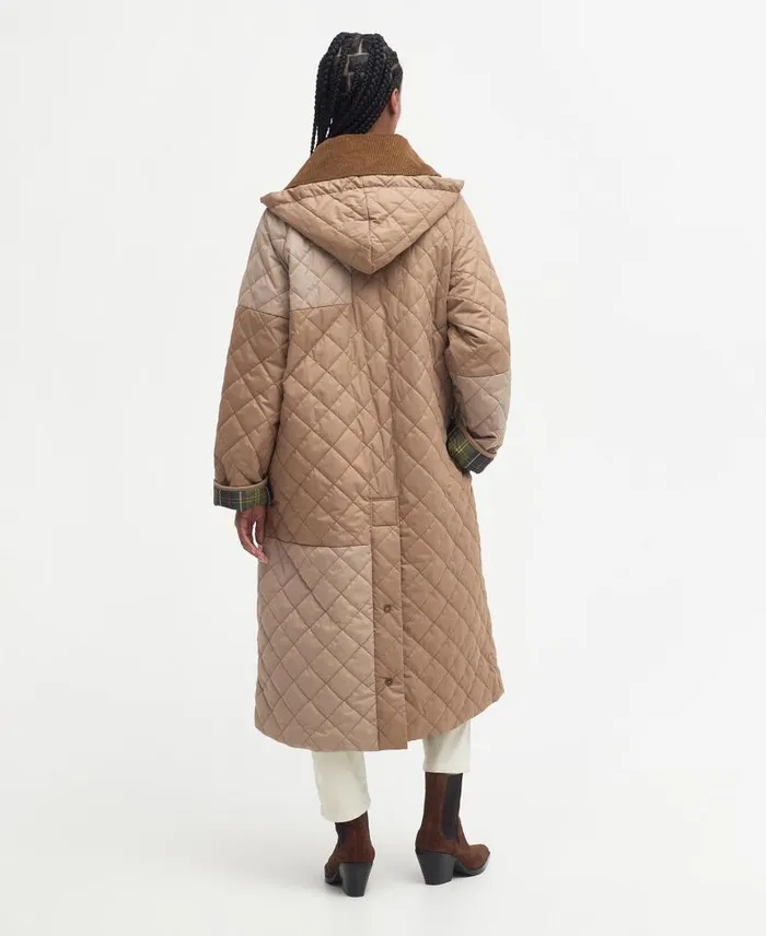Barbour X GANNI Burghley Quilted Jacket Honeylight Trenchclassic Women Barbour Quilted Jackets