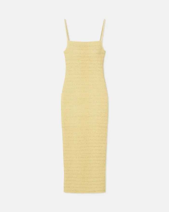 Barra Smocked Okobor AltLeather Midi Dress Lemongrass Women Nanushka Dresses
