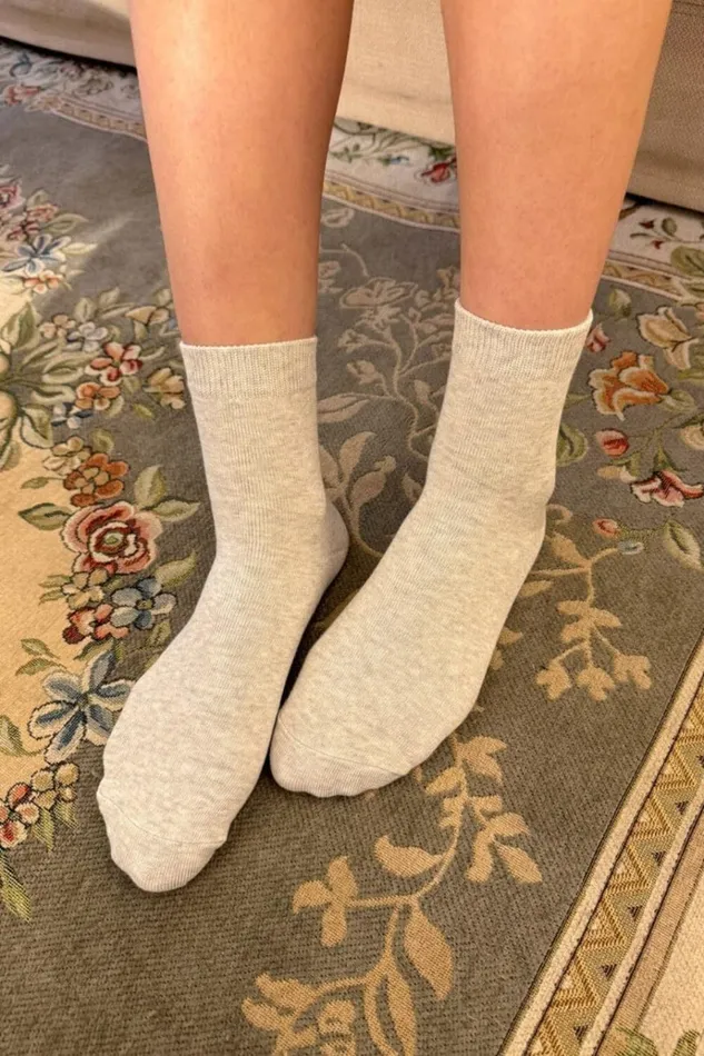 Basic Socks Light Heather Grey Women Brandy Melville Socks