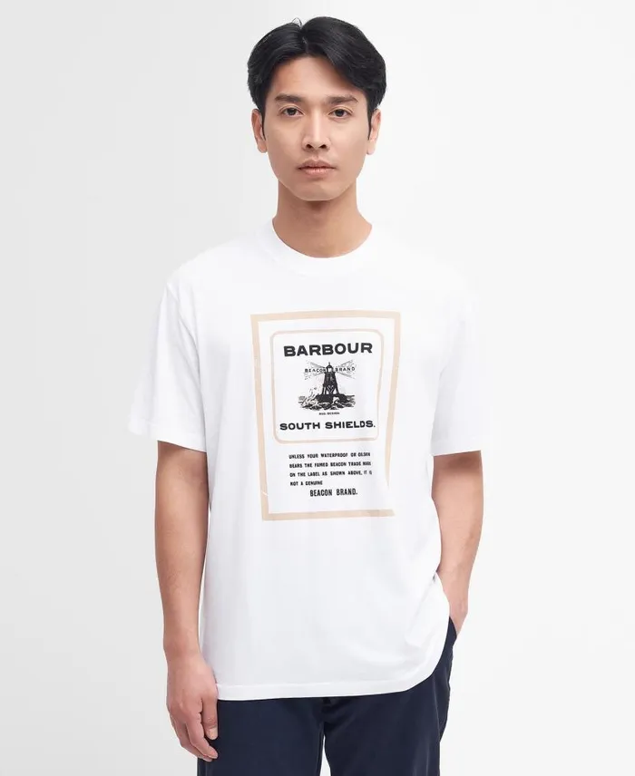 Beacon Graphic TShirt Classic White Men Barbour TShirts