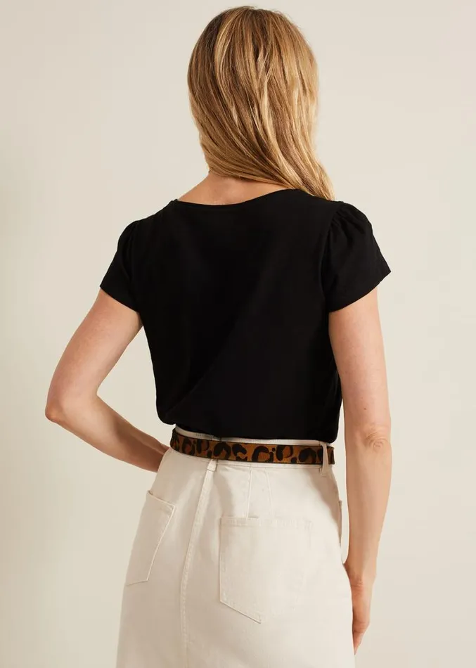 Bella Square Neck Top Black Women Phase Eight Tops and TShirts