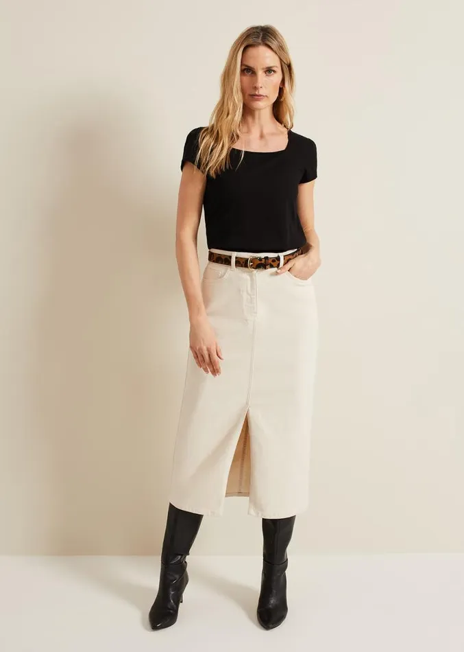 Bella Square Neck Top Black Women Phase Eight Tops and TShirts