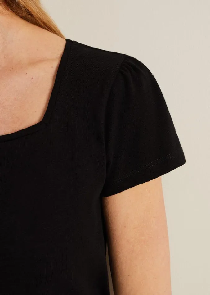 Bella Square Neck Top Black Women Phase Eight Tops and TShirts