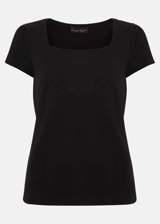 Bella Square Neck Top Black Women Phase Eight Tops and TShirts