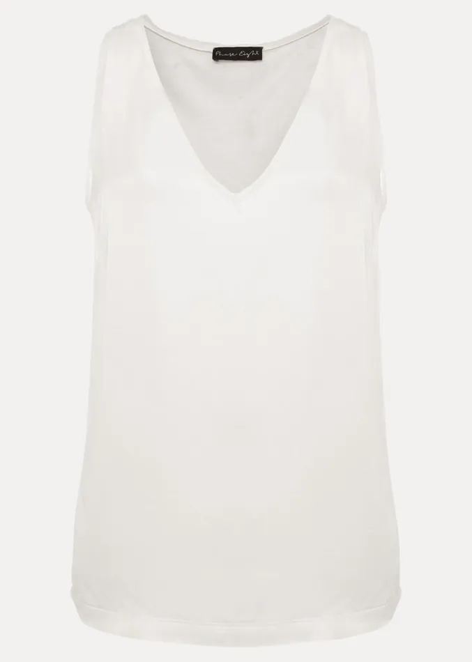 Bellamy Satin Sleeveless Top Oyster Women Phase Eight Tops and TShirts