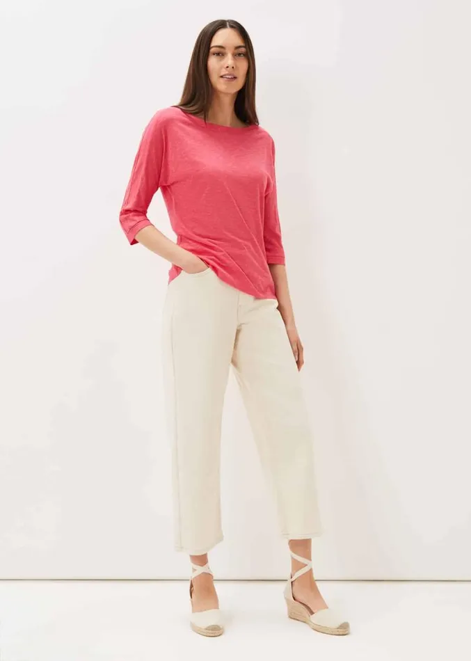 Belle Scoop Neck Top Pink Women Phase Eight Tops and TShirts