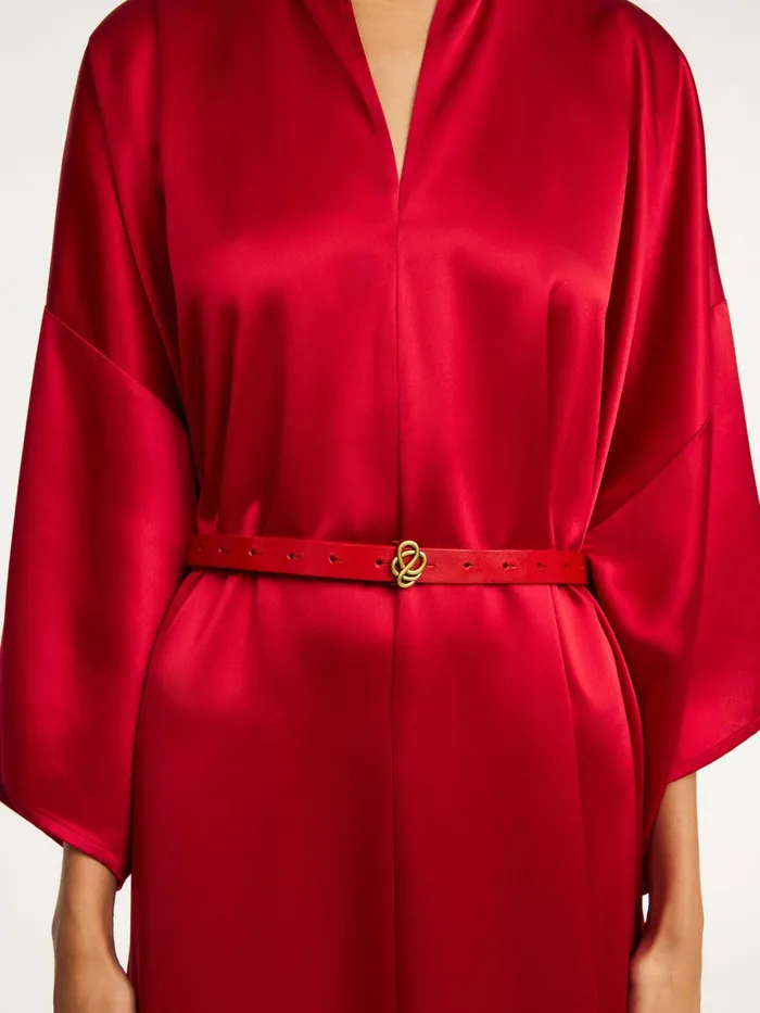Belts Women By Malene Birger Ouma Leather Belt Dark Chilli