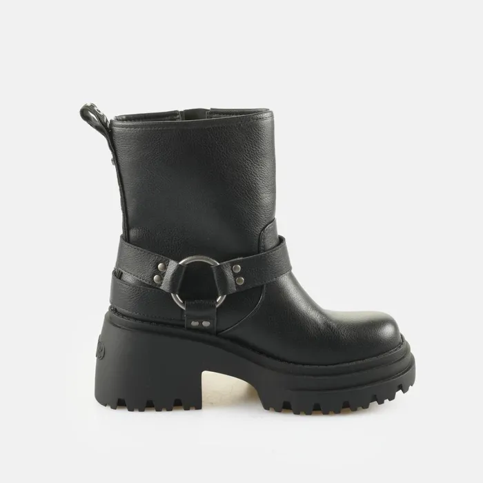 Bfl Bravr Biker Lo 8211 Vegan Nappa 8211 Black Black Buffalo Boots and AnkleBoots