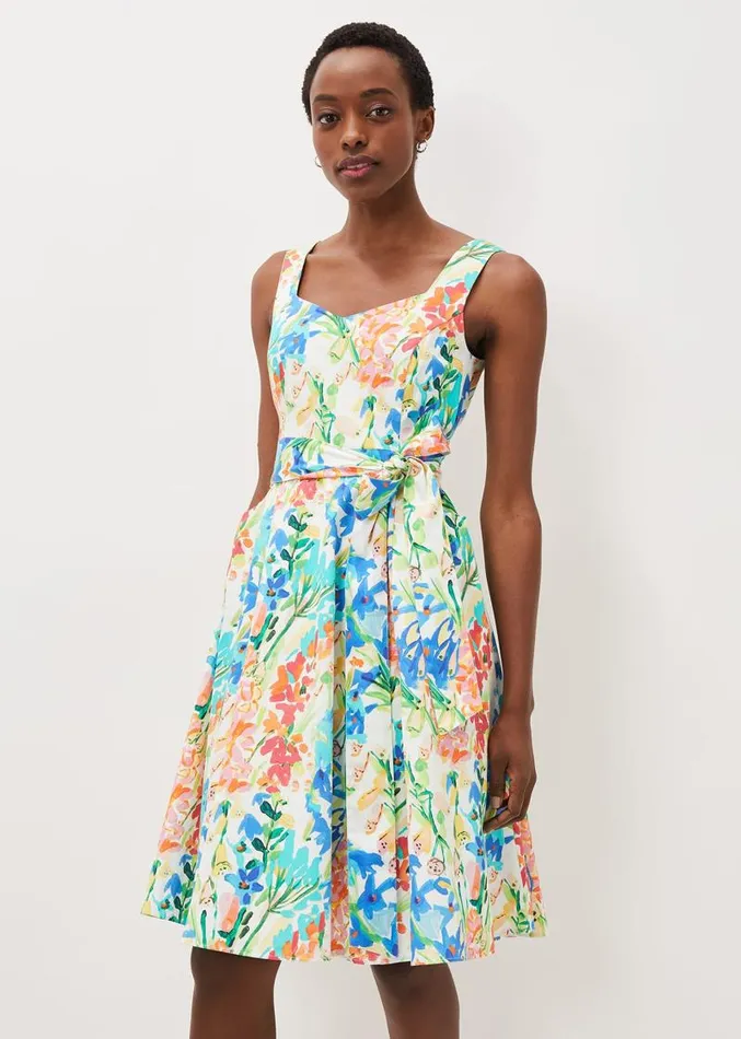 Blair Cotton Floral Dress Multicoloured Women Phase Eight Dresses