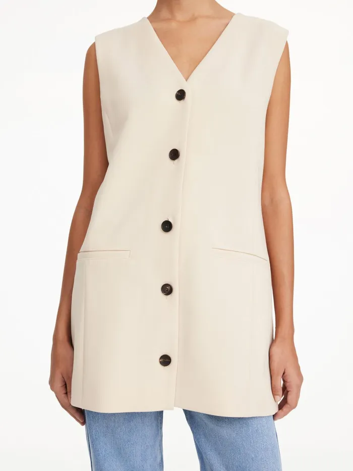 Blazers Women By Malene Birger Francinne Waistcoat Wood