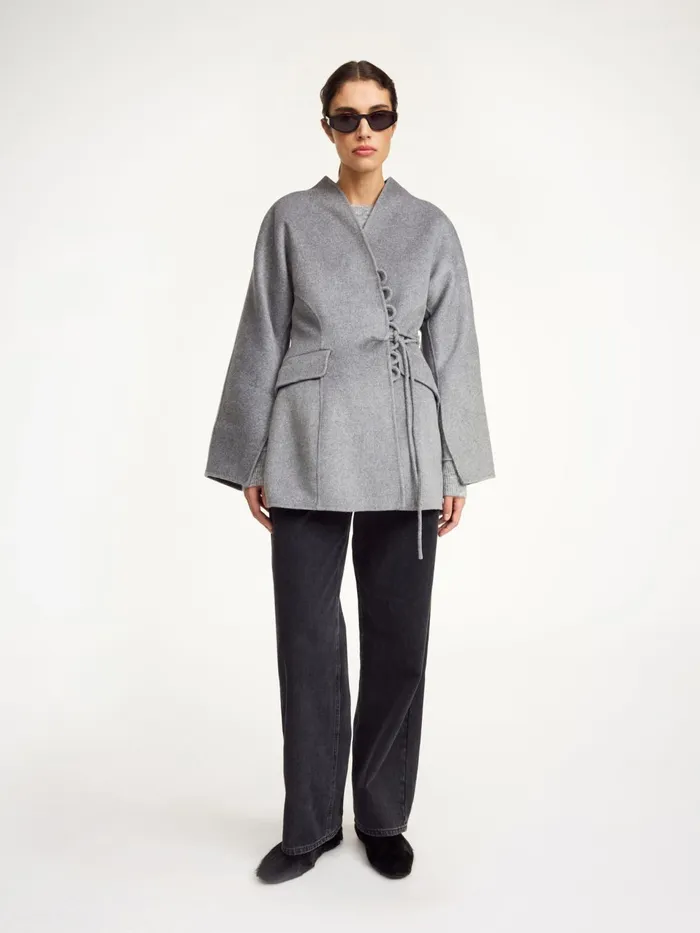 Blazers Women By Malene Birger Lalou Wool Blazer Grey Melange