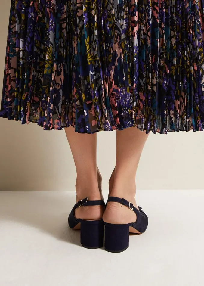 Blue Suede Slingback Heels Navy Women Phase Eight Occasion Shoes