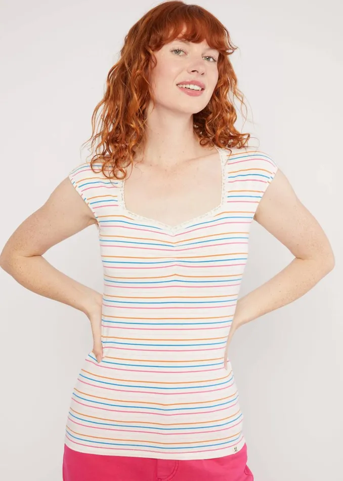 Blutsgeschwister Breton Shirt Let Romance Rule White Women Tops