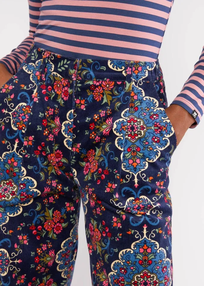 Blutsgeschwister Corduroy Pants Deedericksbockers Blue Women Trousers