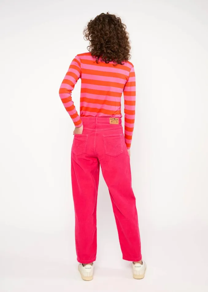 Blutsgeschwister Corduroy Pants High Waist Olotte Pink Women Trousers