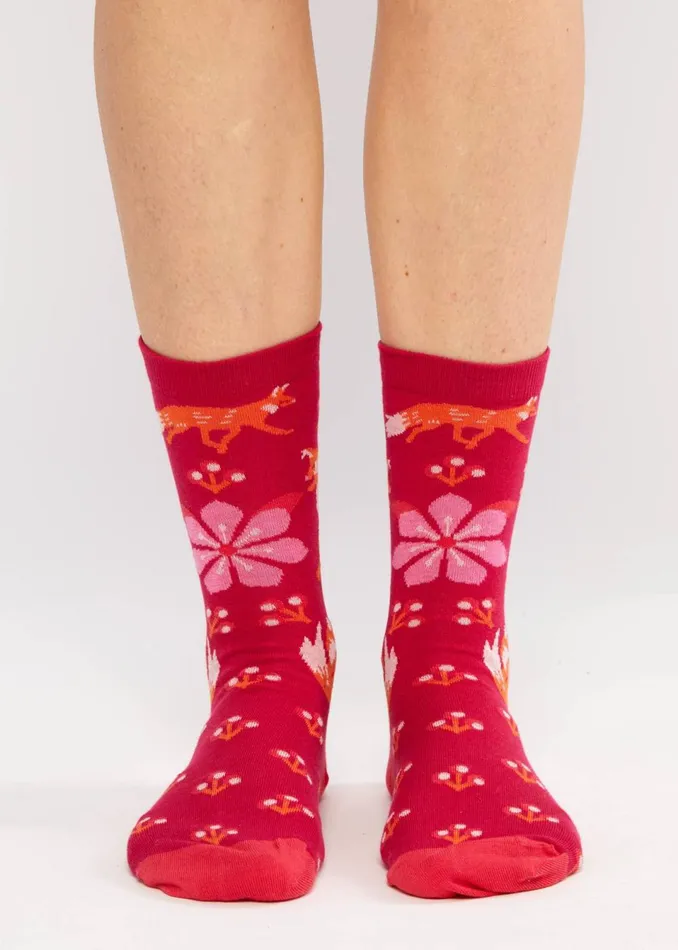 Blutsgeschwister Cotton Socks Sensational Steps Red Women Socks
