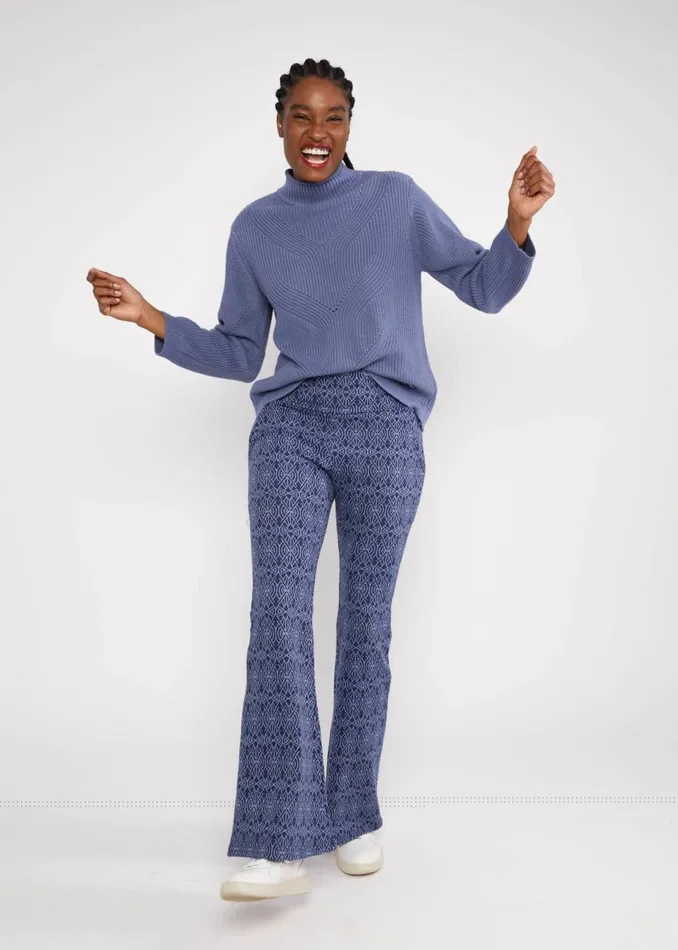 Blutsgeschwister Flares On A Winters Day Flared Blue Women Trousers