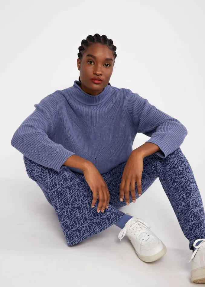 Blutsgeschwister Flares On A Winters Day Flared Blue Women Trousers