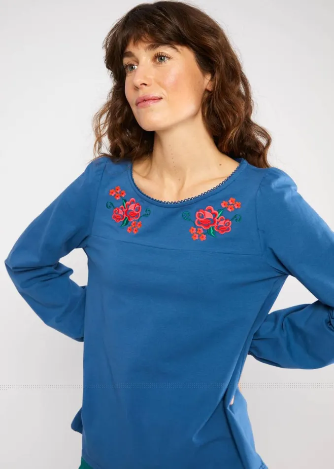 Blutsgeschwister Jersey Top Say It Loud Blue Women Tops