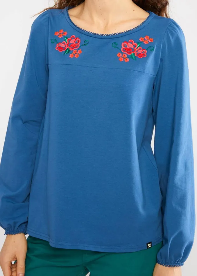 Blutsgeschwister Jersey Top Say It Loud Blue Women Tops