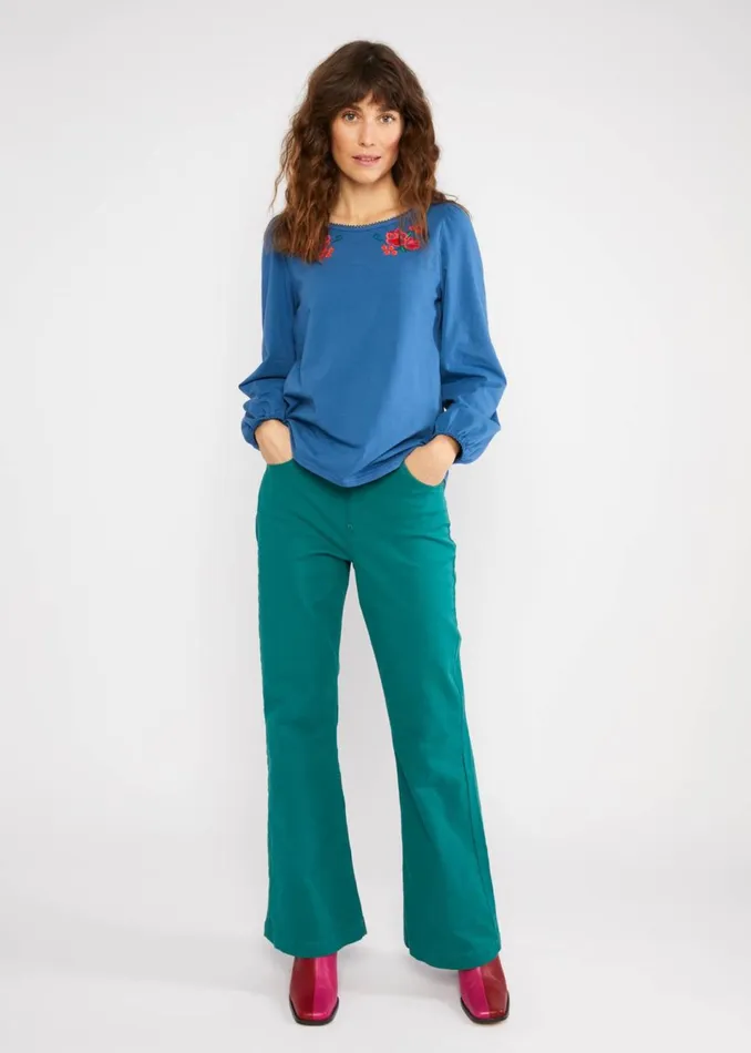 Blutsgeschwister Jersey Top Say It Loud Blue Women Tops