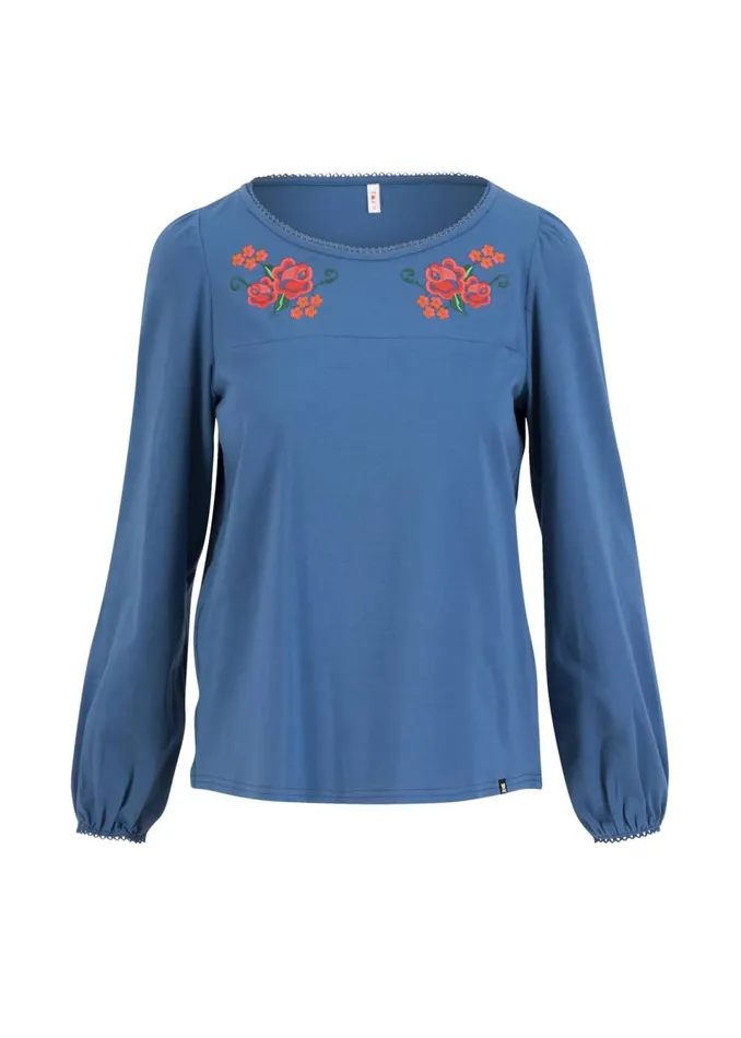 Blutsgeschwister Jersey Top Say It Loud Blue Women Tops