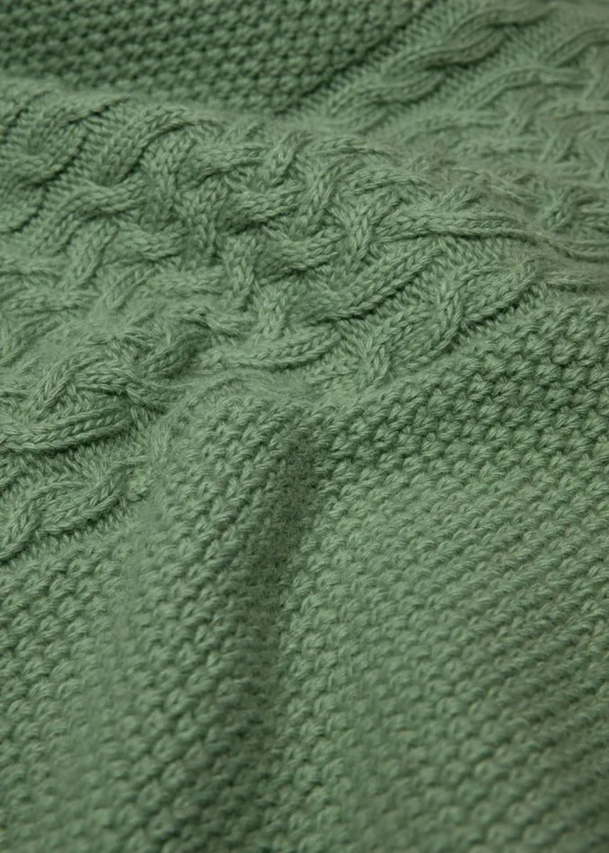 Blutsgeschwister Knitted Jumper All About Aran Green Women Knitted Jumpers