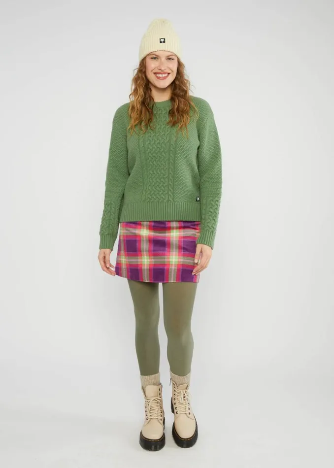 Blutsgeschwister Knitted Jumper All About Aran Green Women Knitted Jumpers