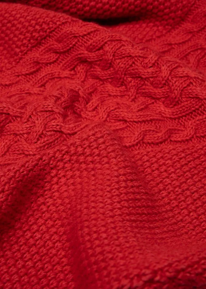 Blutsgeschwister Knitted Jumper All About Aran Red Women Knitted Jumpers