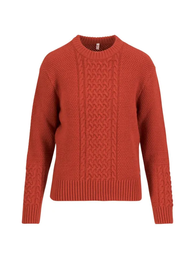 Blutsgeschwister Knitted Jumper All About Aran Red Women Knitted Jumpers