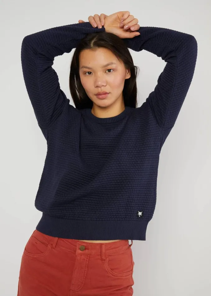 Blutsgeschwister Knitted Jumper Chic Promenade Blue Women Knitted Jumpers