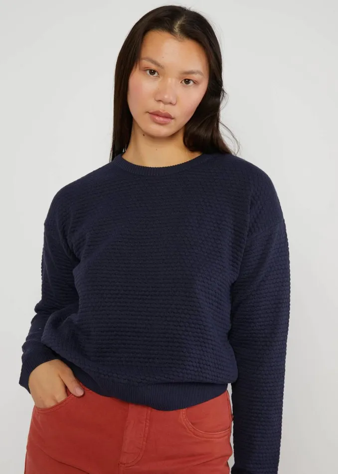 Blutsgeschwister Knitted Jumper Chic Promenade Blue Women Knitted Jumpers