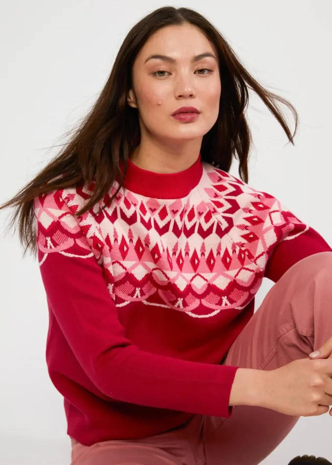 Blutsgeschwister Knitted Jumper Cold Day Warm Heart Red Women Knitted Jumpers