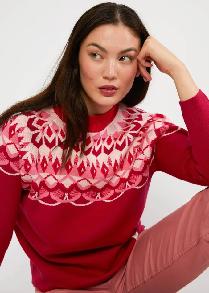 Blutsgeschwister Knitted Jumper Cold Day Warm Heart Red Women Knitted Jumpers