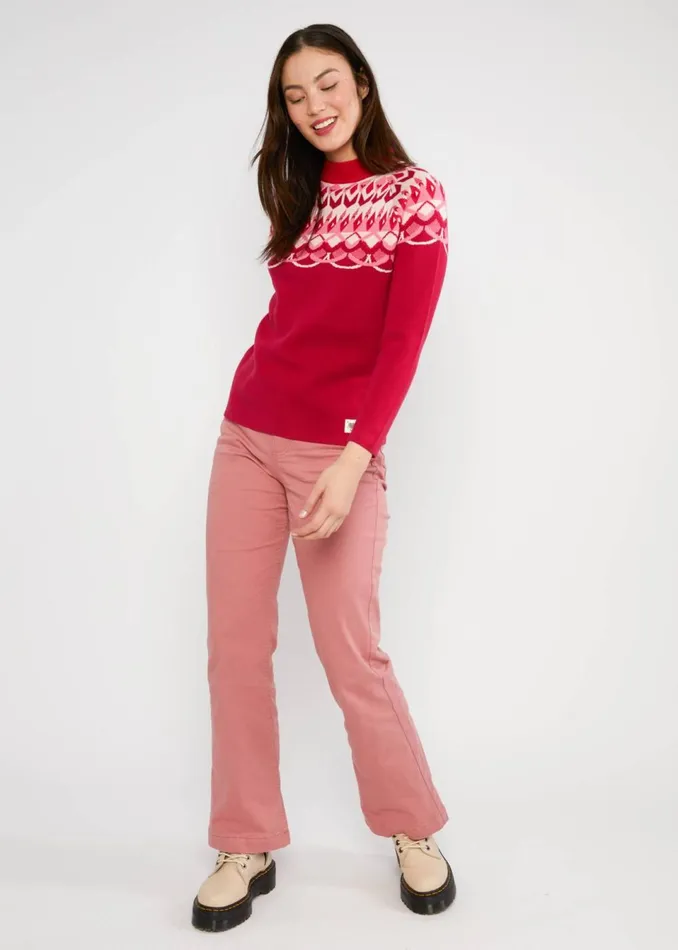 Blutsgeschwister Knitted Jumper Cold Day Warm Heart Red Women Knitted Jumpers