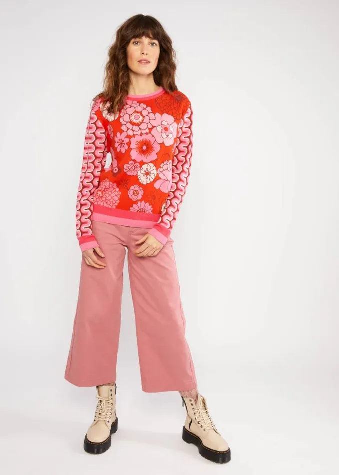 Blutsgeschwister Knitted Jumper Cosy Storyteller Orange Women Knitted Jumpers