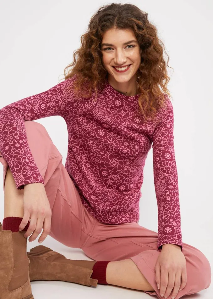 Blutsgeschwister Knitted Top Safe And Warm Turtle Pink Women Tops