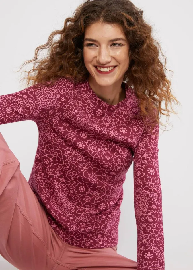 Blutsgeschwister Knitted Top Safe And Warm Turtle Pink Women Tops