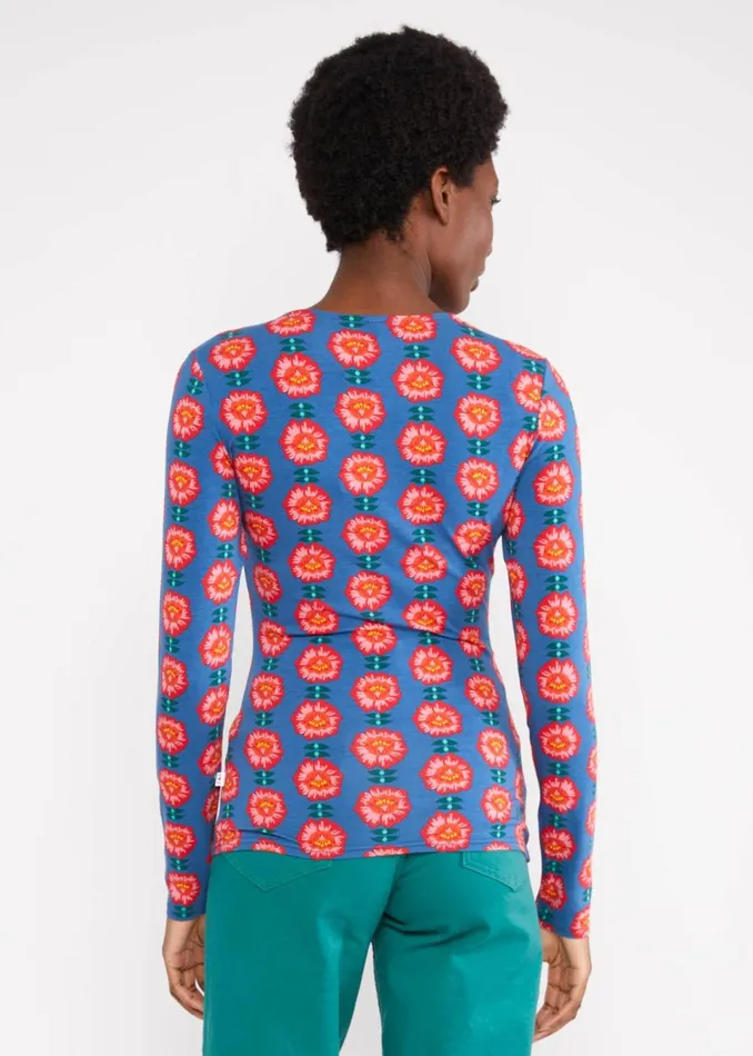 Blutsgeschwister Longsleeve Honest Heart Blue Women Tops