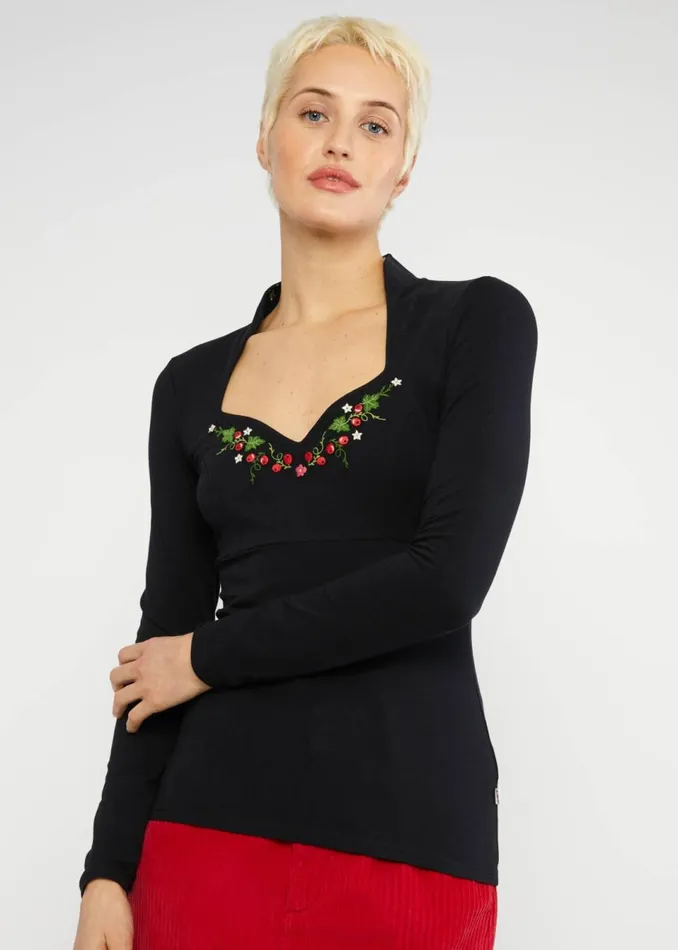 Blutsgeschwister Longsleeve Miraculous Power Black Women Tops