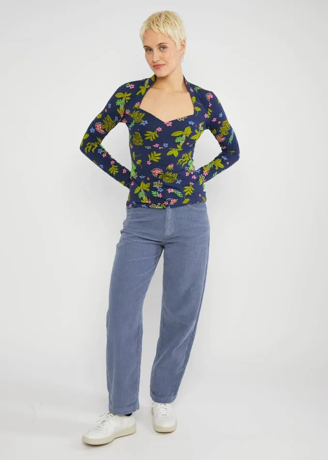 Blutsgeschwister Longsleeve Miraculous Power Blue Women Tops