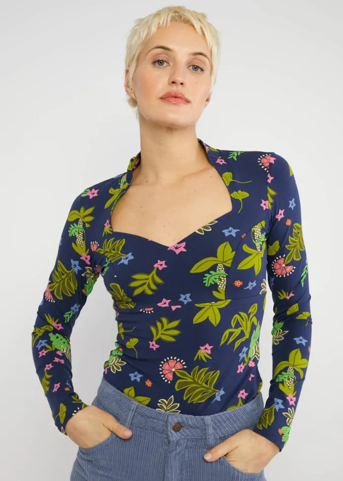 Blutsgeschwister Longsleeve Miraculous Power Blue Women Tops