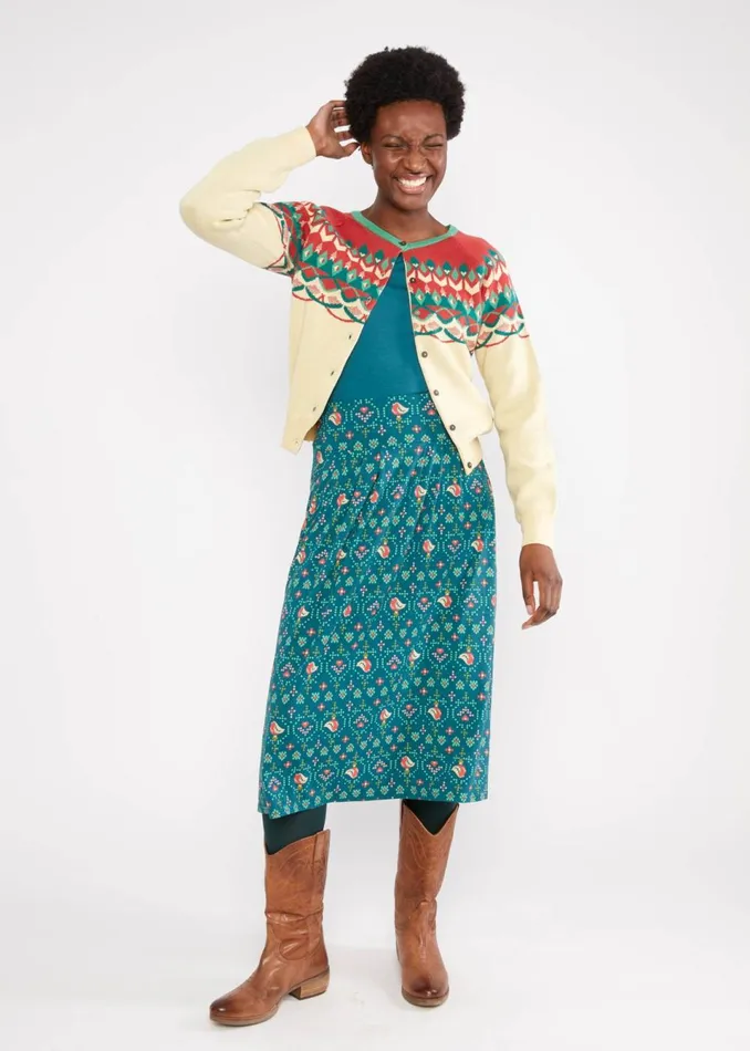 Blutsgeschwister Midi Skirt Sing And Swing Green Women Skirts